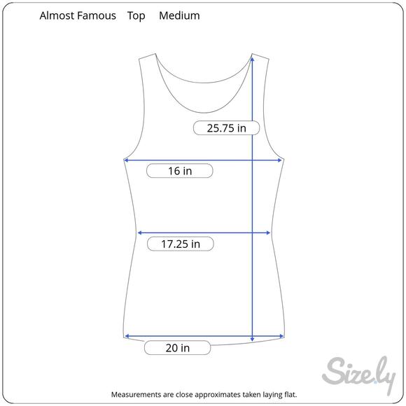 Almost Famous Womens Racerback Tank Top SIze M Sequined Sheer Front - Picture 2 of 8